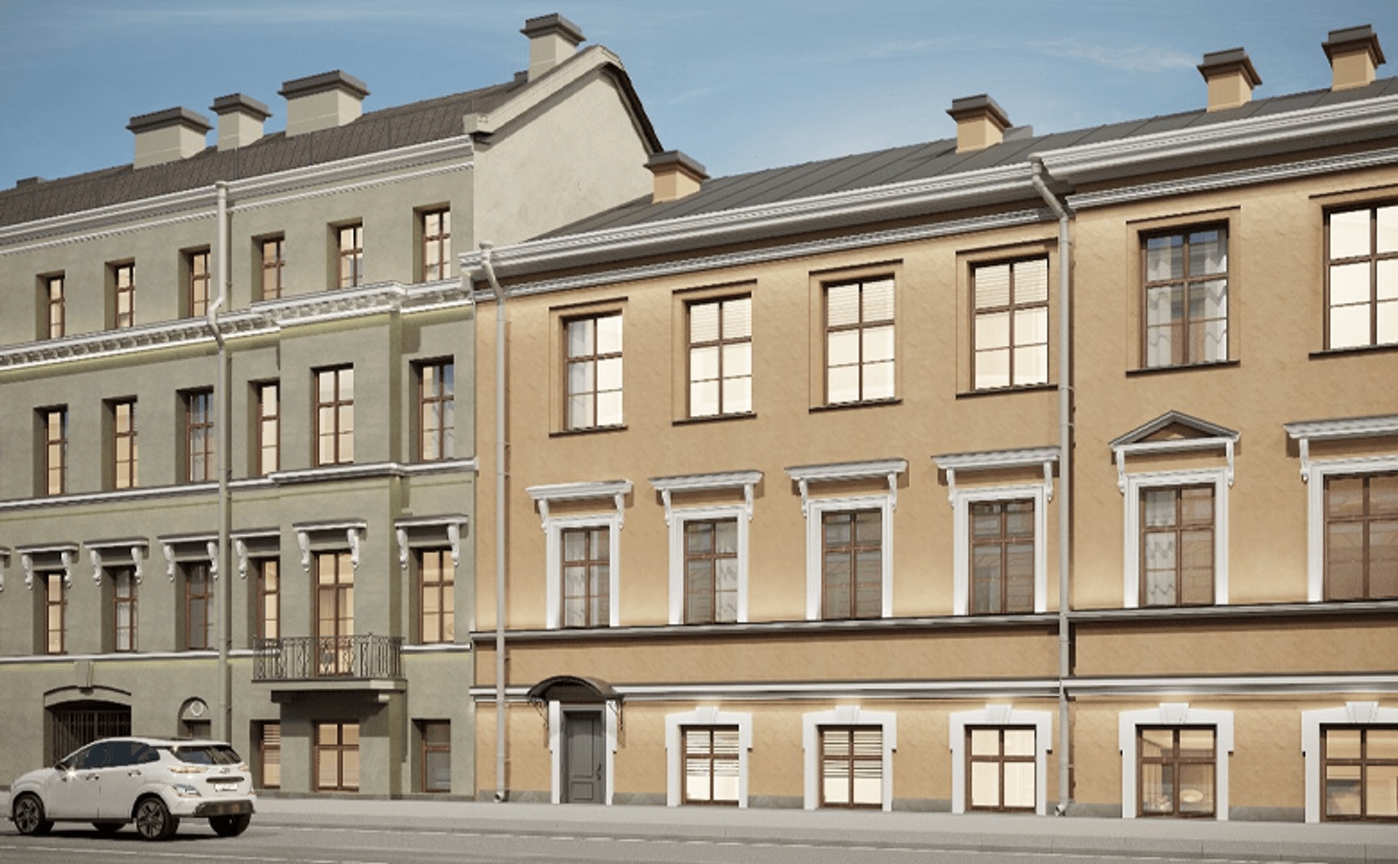 фасад клубного дома купца Злобина со стороны Большой Подьяческой улицы